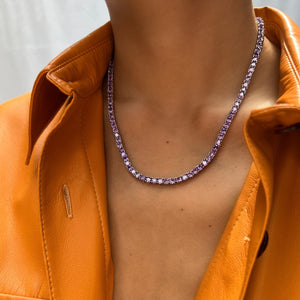 Violet Tennis Necklace