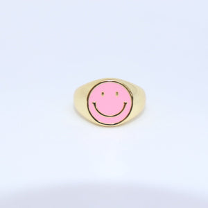 Pink Smiley Ring