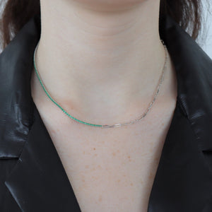 Blake Necklace in Silver and Green
