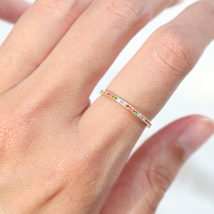 CZ Rainbow Eternity Ring